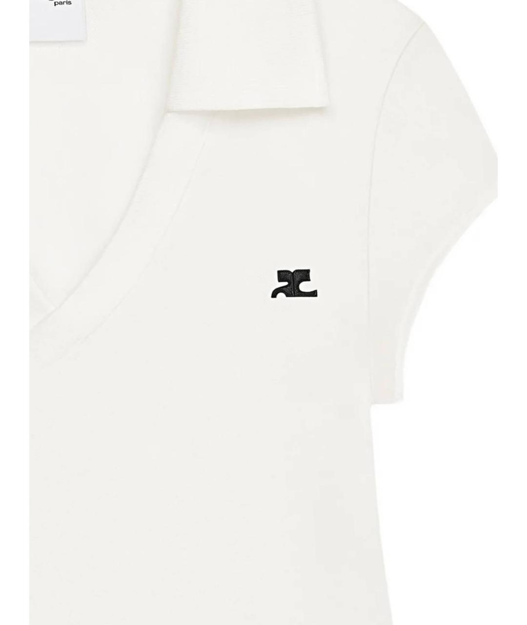 COURREGES Белая полиэстеровая футболка, фото 3