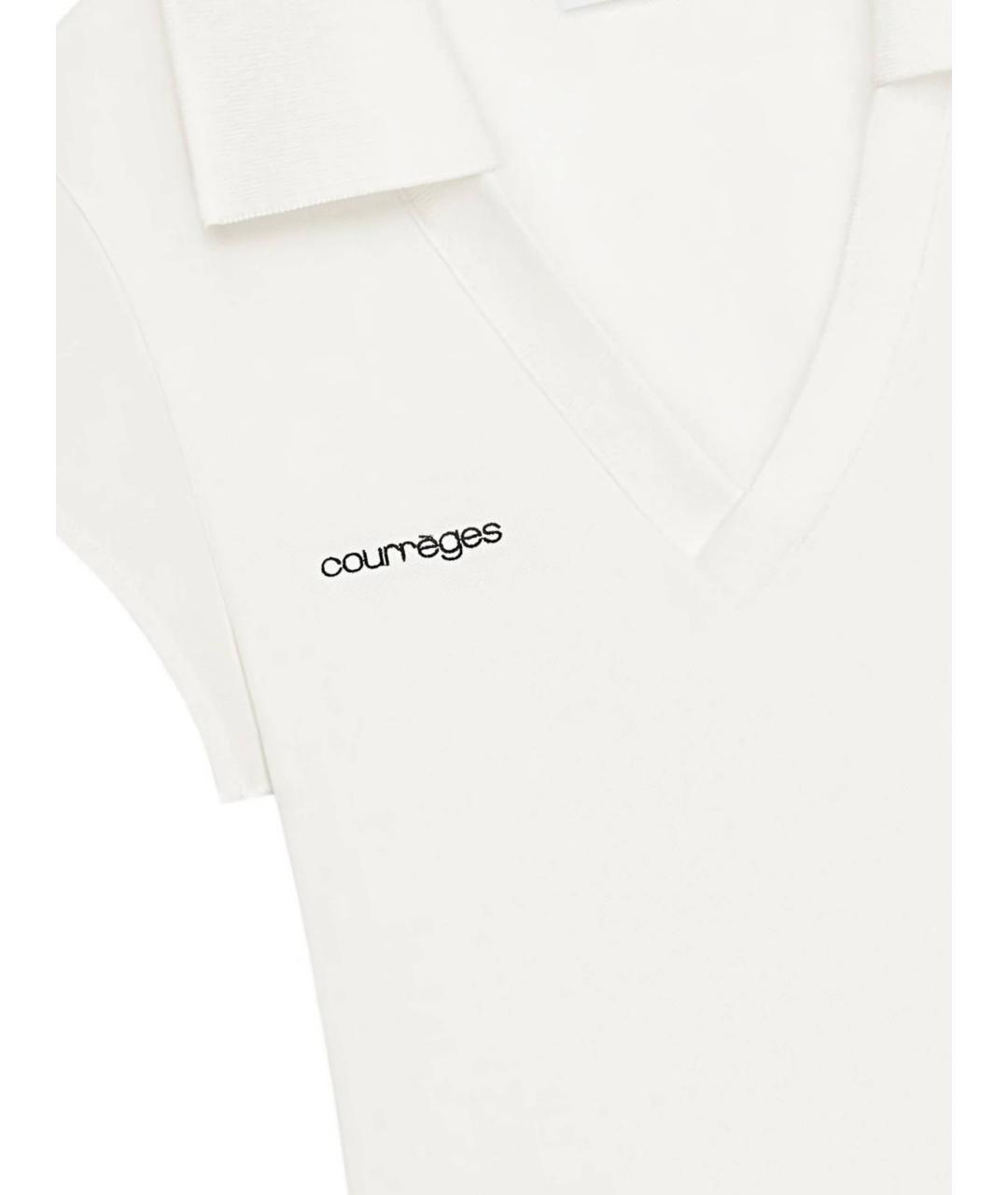 COURREGES Белая полиэстеровая футболка, фото 2