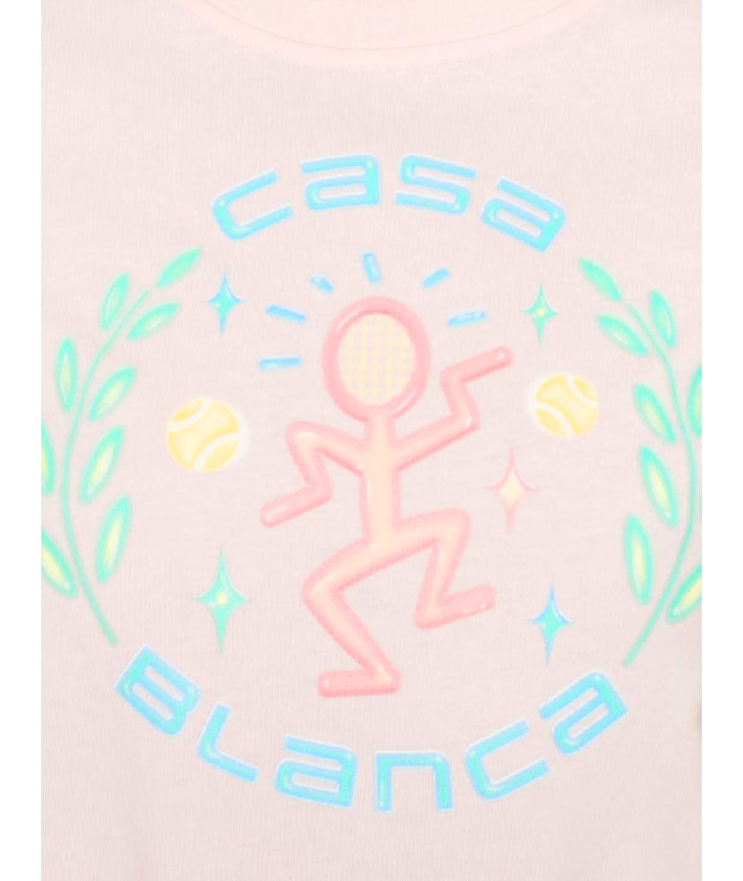 CASABLANCA Розовая хлопковая футболка, фото 2