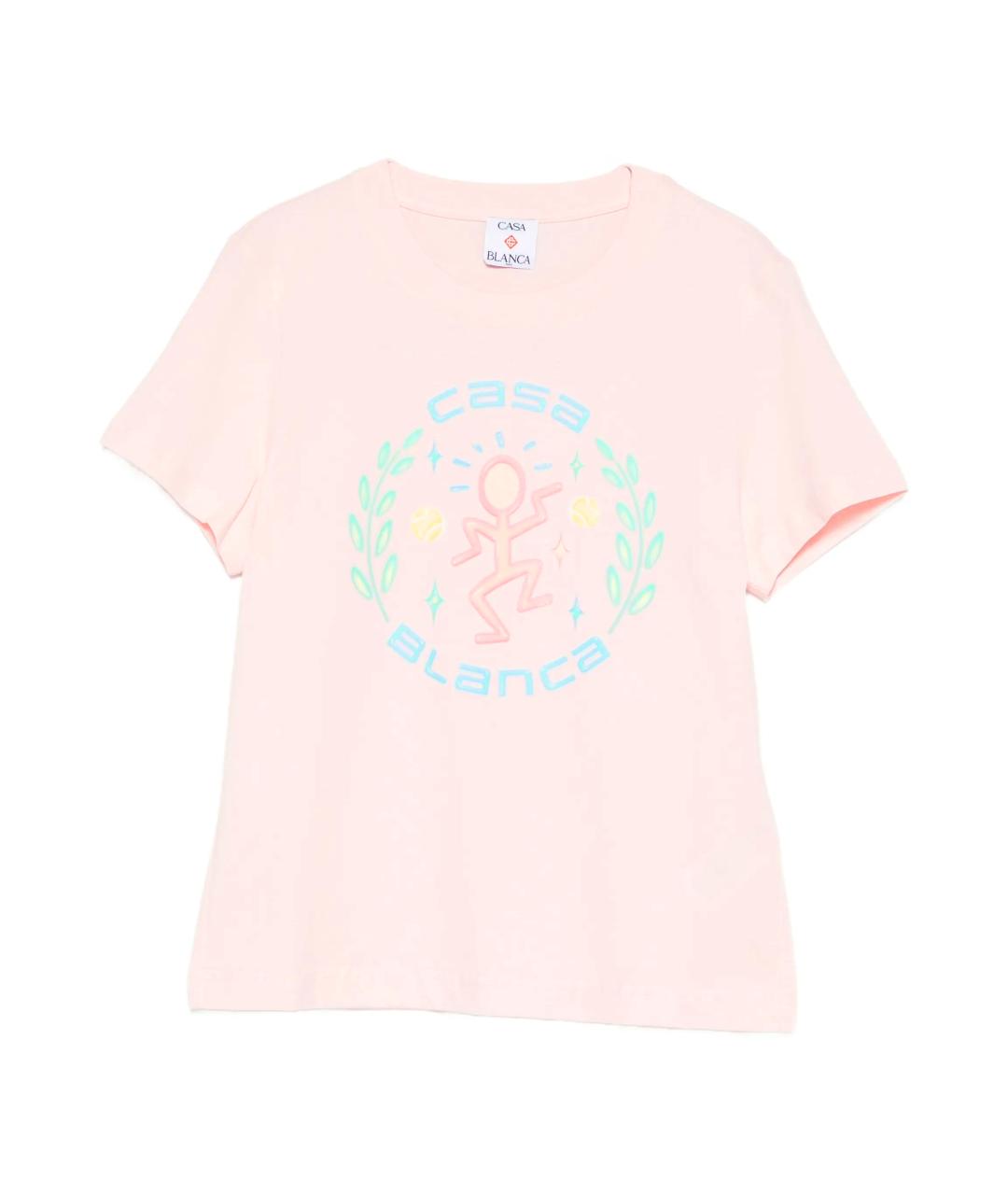CASABLANCA Розовая хлопковая футболка, фото 1