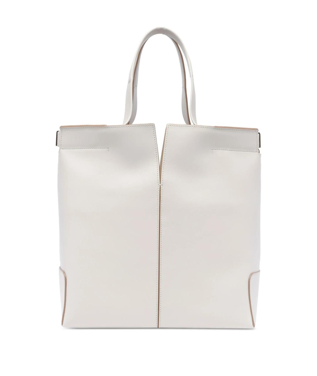 TOD'S Белая кожаная сумка тоут, фото 3