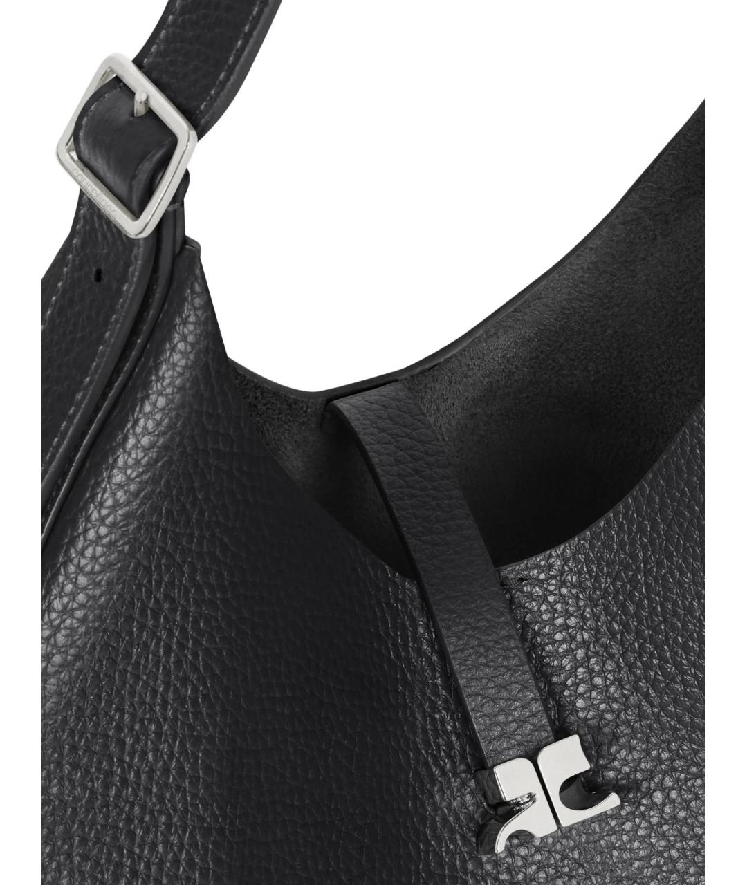 COURREGES Черная кожаная сумка через плечо, фото 4