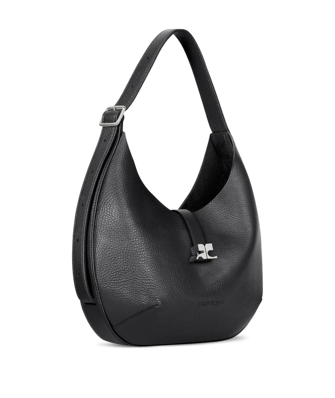 COURREGES Черная кожаная сумка через плечо, фото 2