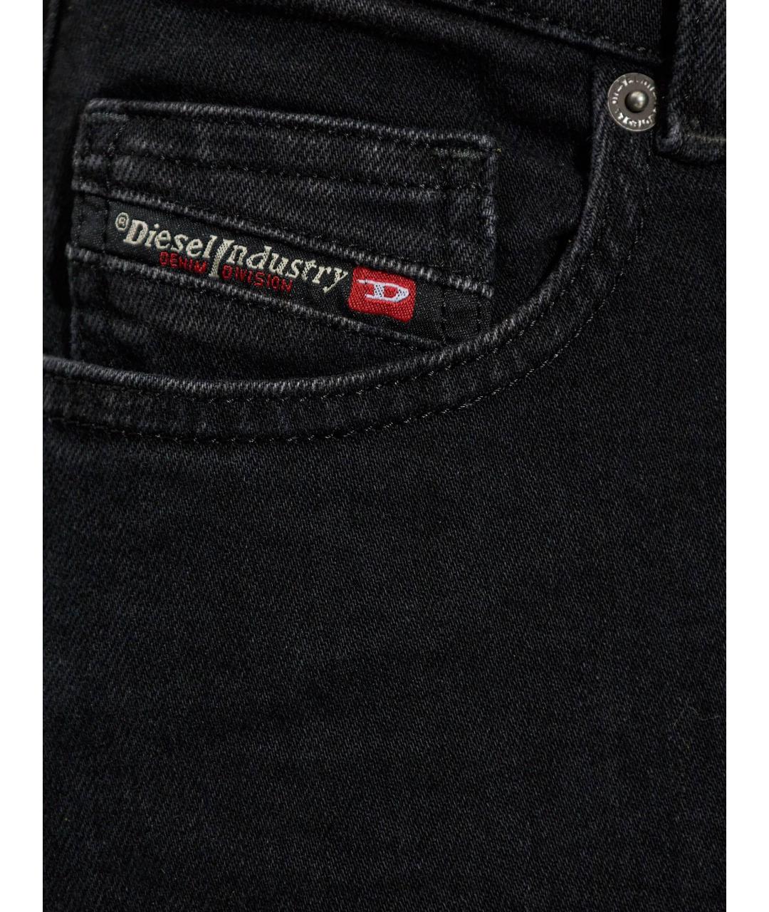 DIESEL Черные хлопко-эластановые прямые джинсы, фото 2