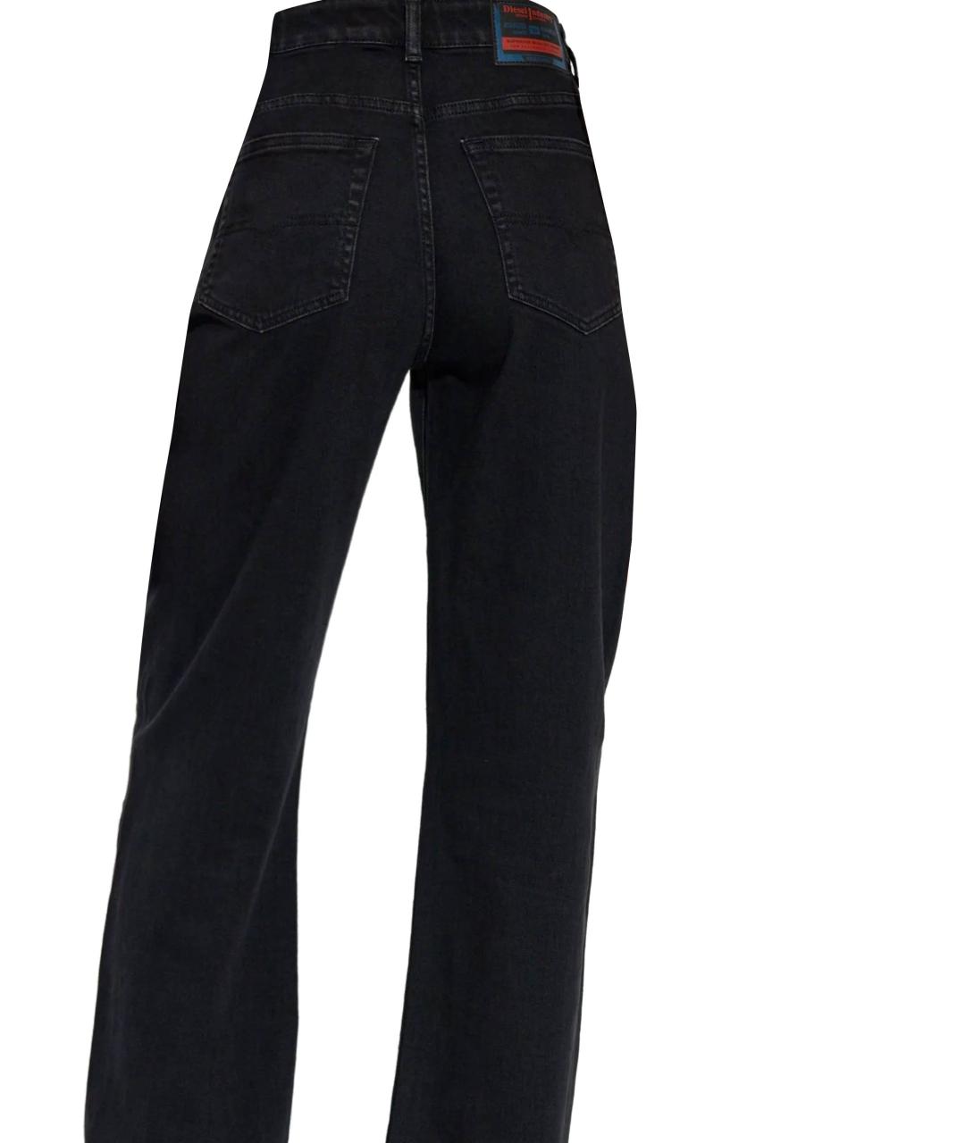 DIESEL Черные хлопко-эластановые прямые джинсы, фото 3