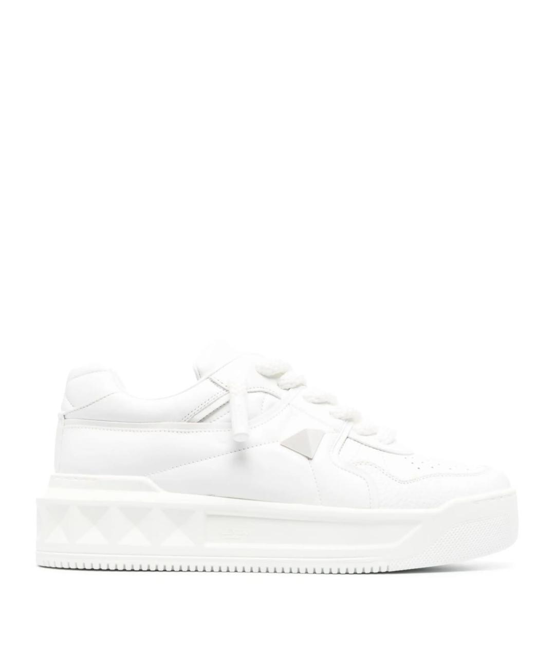 VALENTINO Белые кожаные низкие кроссовки / кеды, фото 1