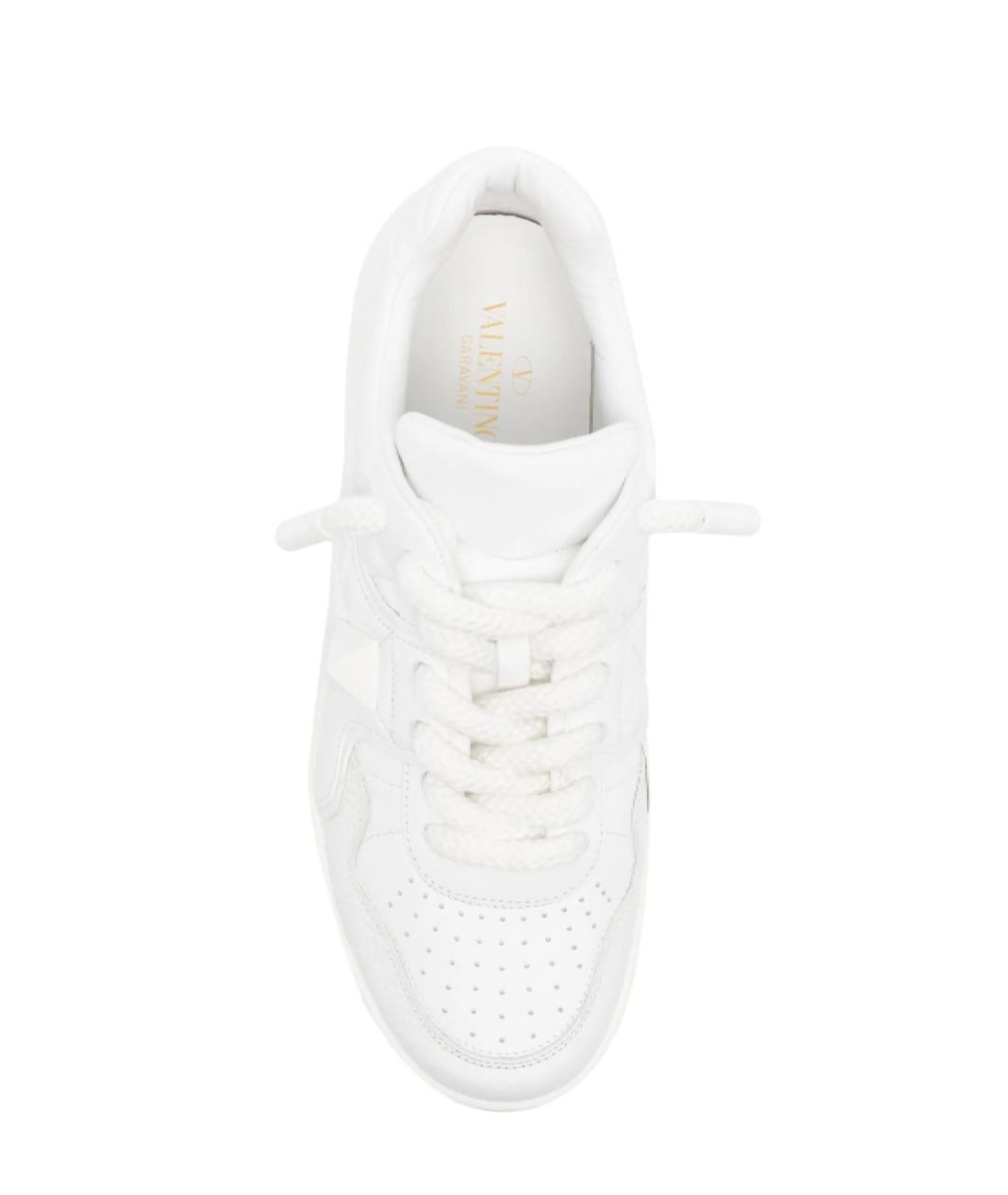 VALENTINO Белые кожаные низкие кроссовки / кеды, фото 4