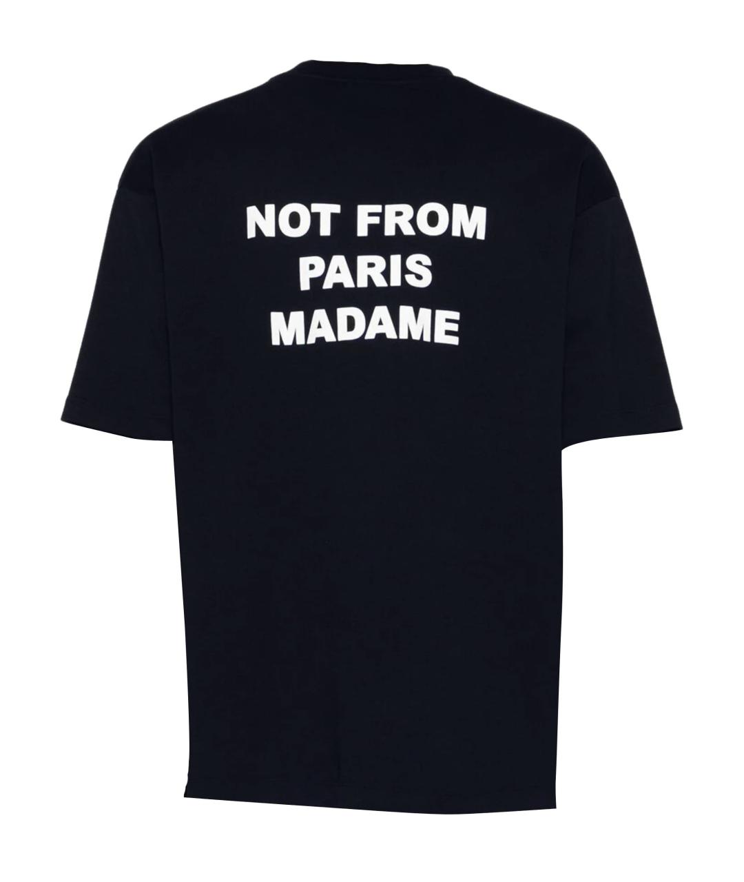 Drole de Monsieur Темно-синяя хлопковая футболка, фото 3