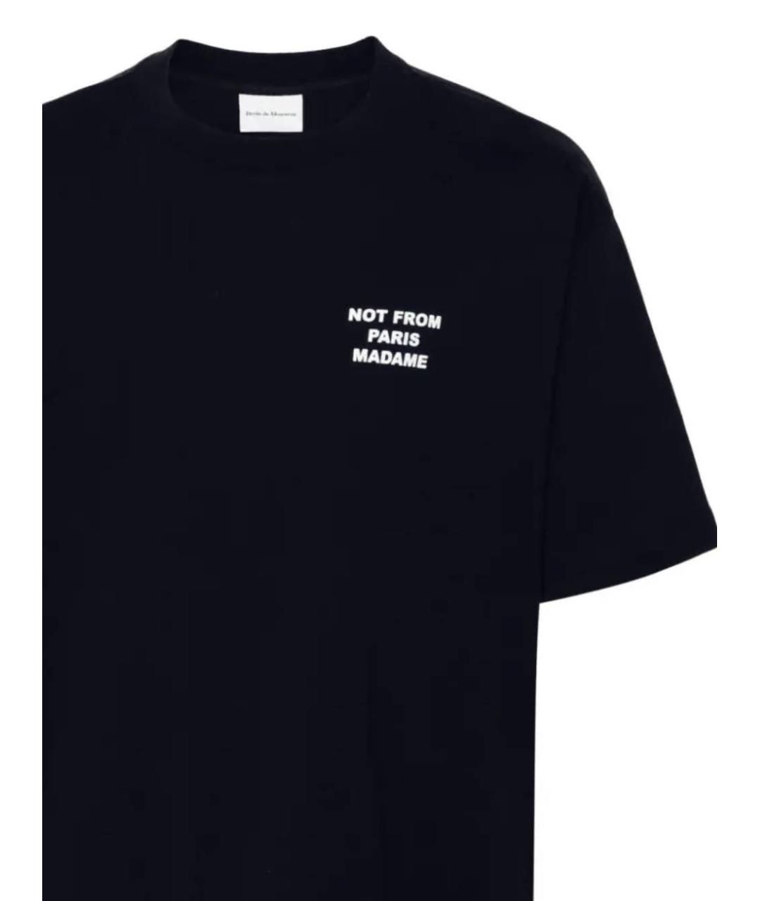 Drole de Monsieur Темно-синяя хлопковая футболка, фото 2