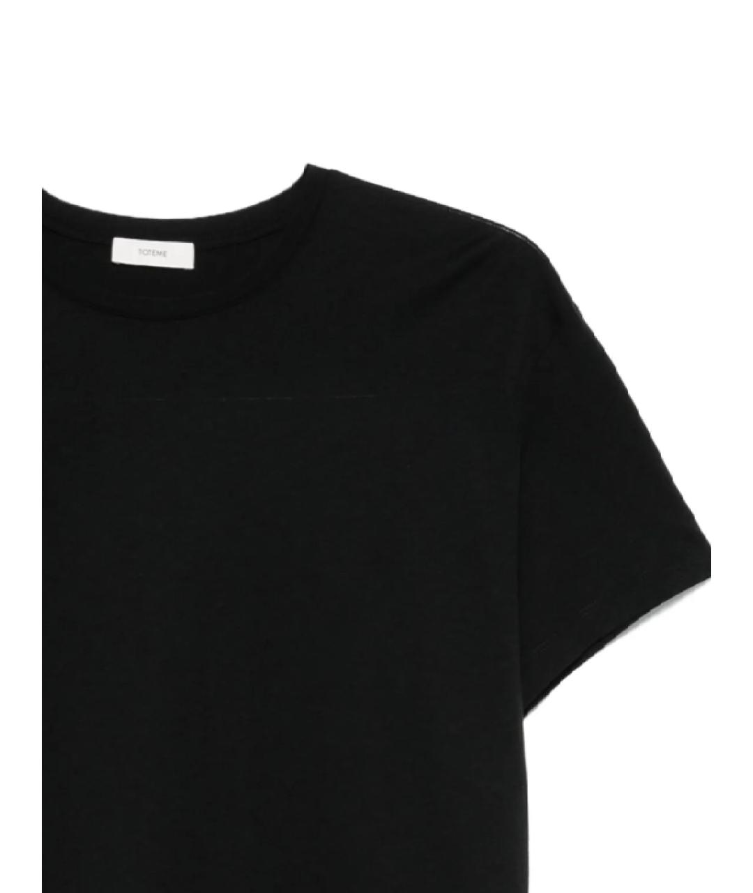 TOTEME Черная хлопковая футболка, фото 2