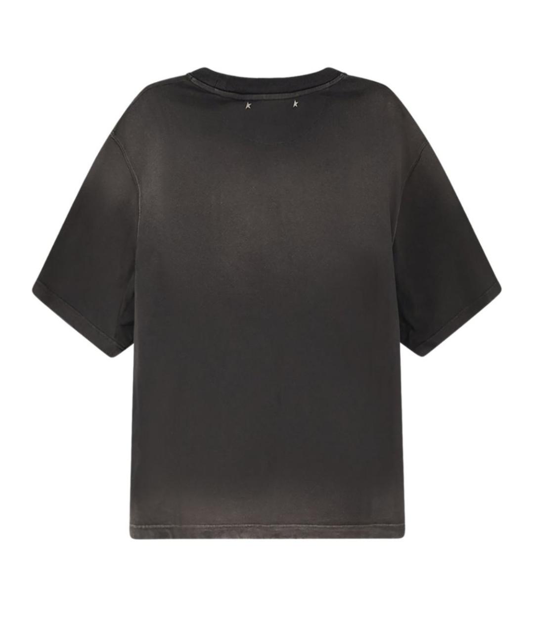 GOLDEN GOOSE DELUXE BRAND Черная хлопковая футболка, фото 3