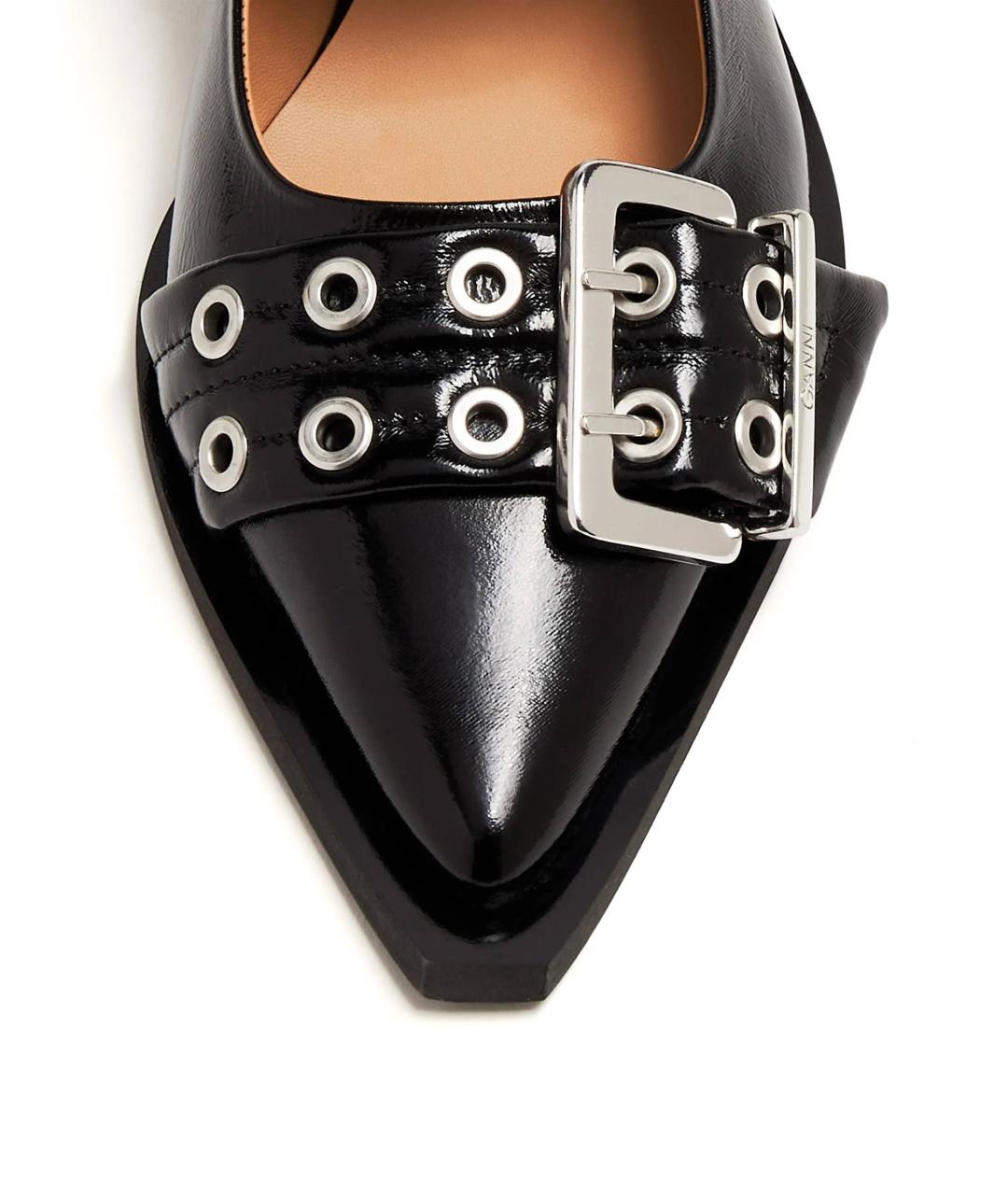 GANNI Черные босоножки из искусственной кожи, фото 4
