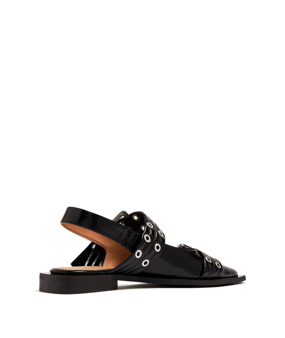 GANNI Черные босоножки из искусственной кожи, фото 3