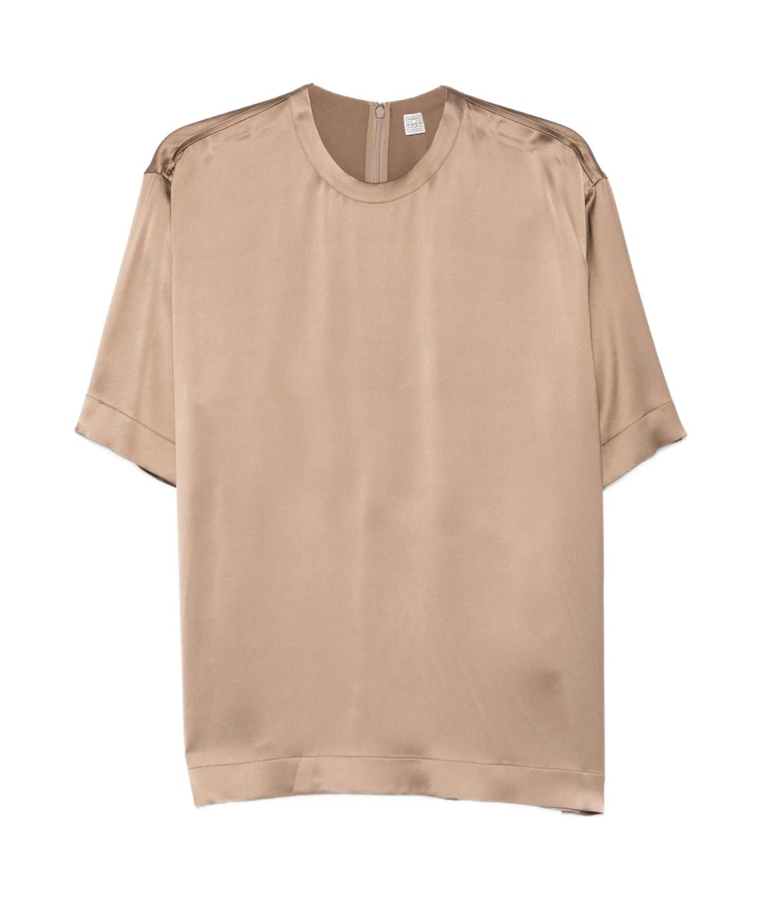 TOTEME Бежевая вискозная футболка, фото 1