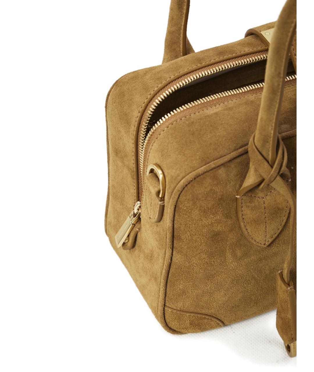 GOLDEN GOOSE DELUXE BRAND Бежевая замшевая сумка тоут, фото 4