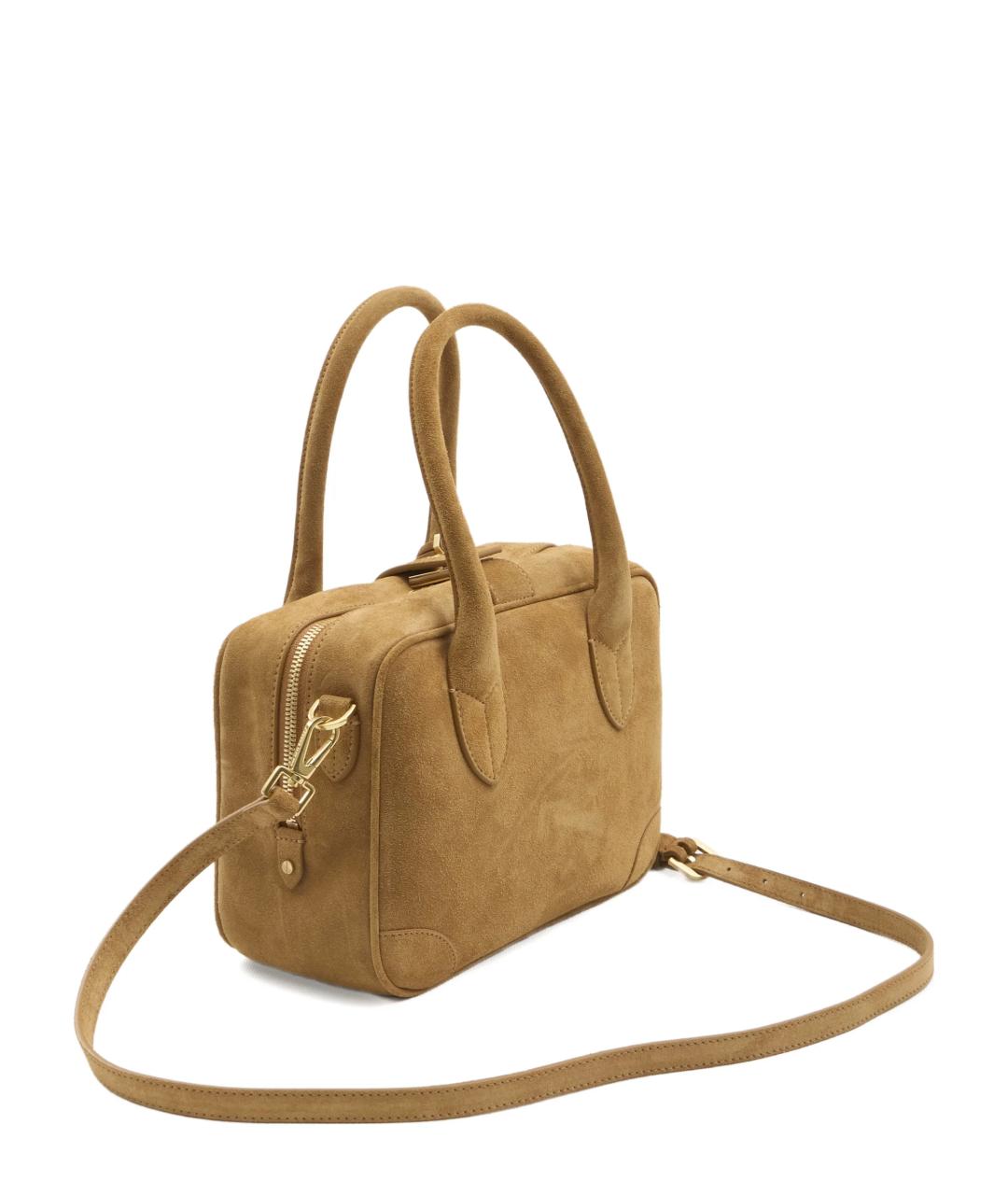 GOLDEN GOOSE DELUXE BRAND Бежевая замшевая сумка тоут, фото 2