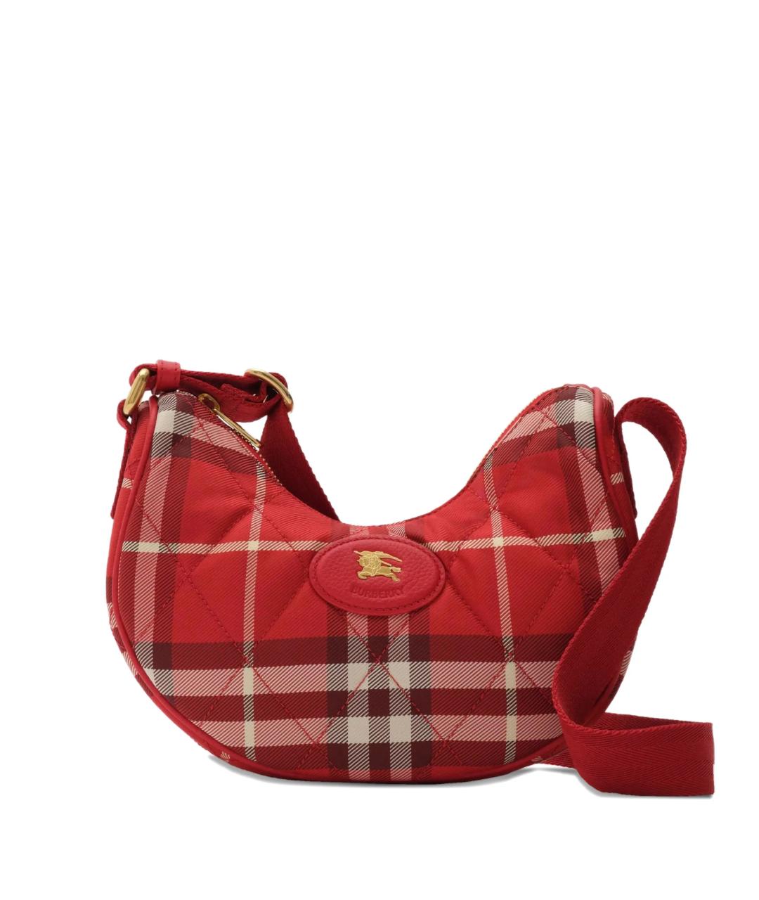 BURBERRY Красная тканевая сумка через плечо, фото 3