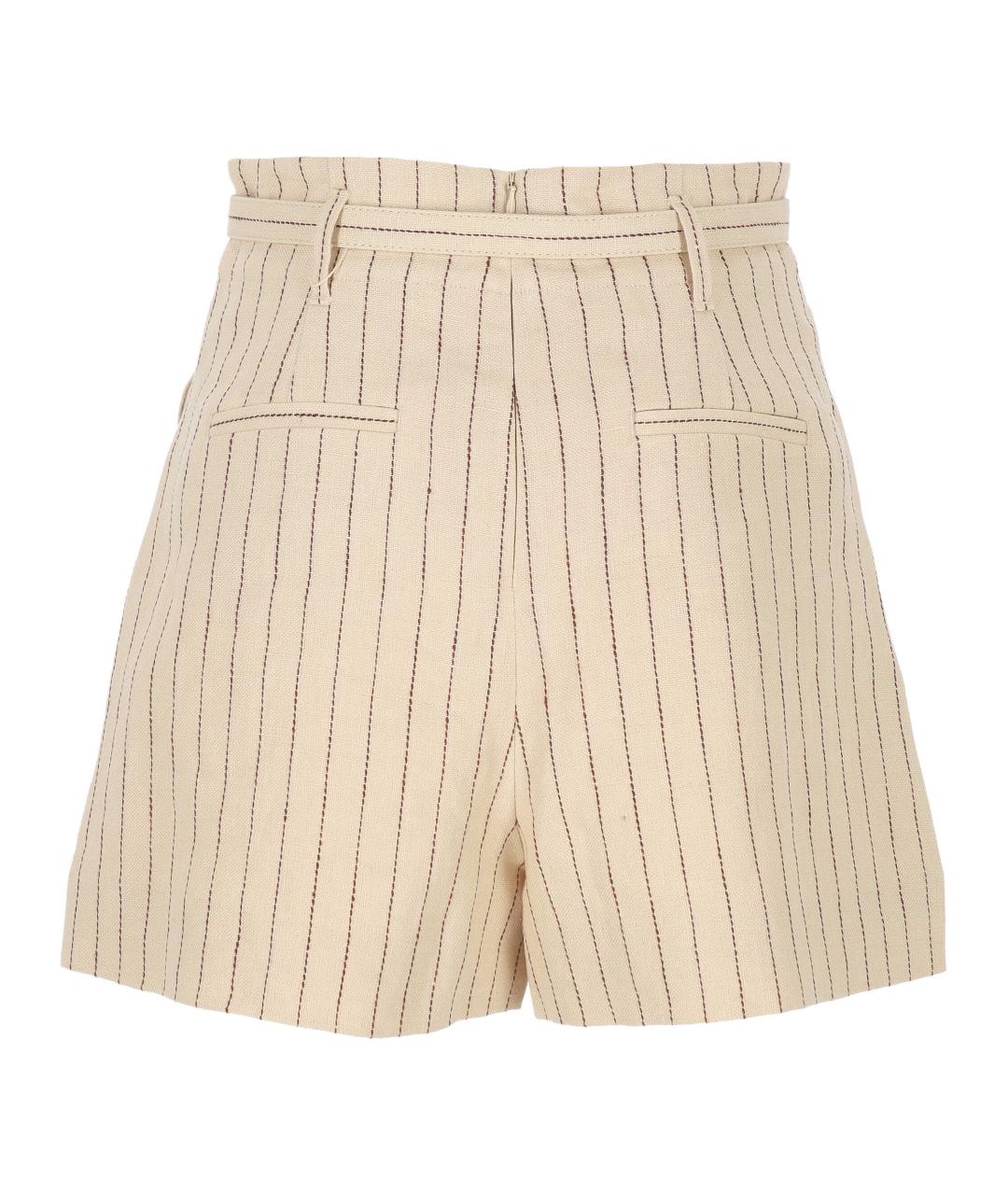 ZIMMERMANN Бежевые льняные шорты, фото 3