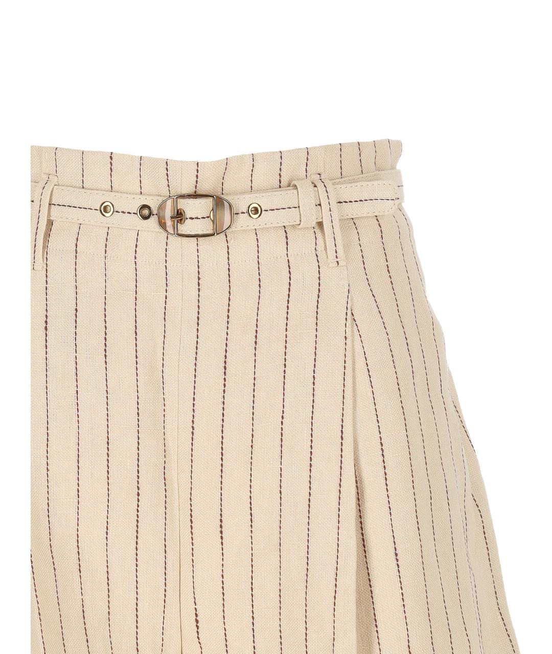 ZIMMERMANN Бежевые льняные шорты, фото 2