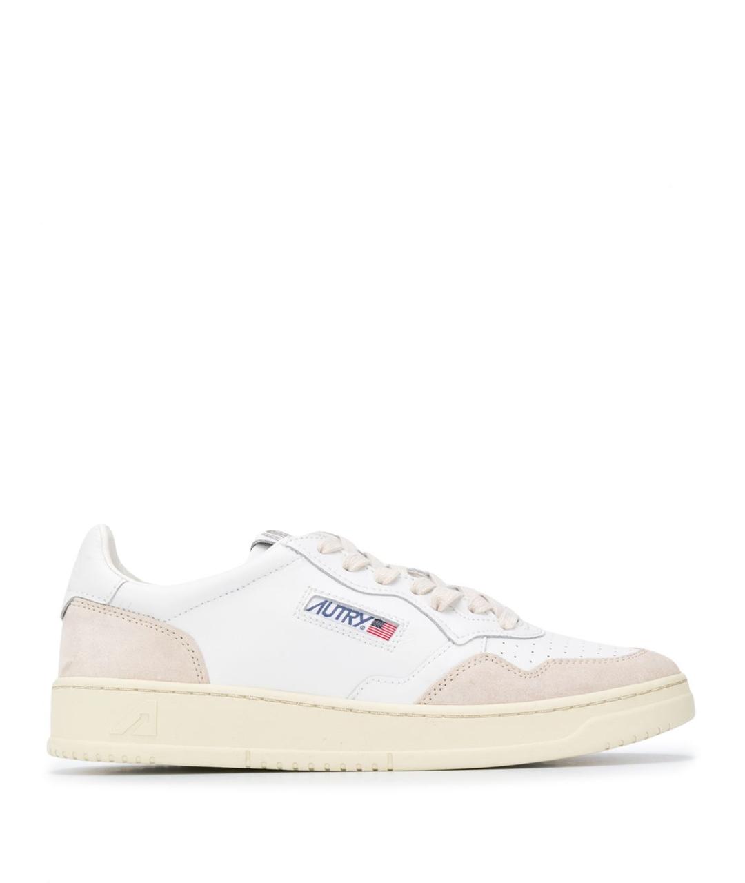 AUTRY Белые кожаные низкие кроссовки / кеды, фото 1