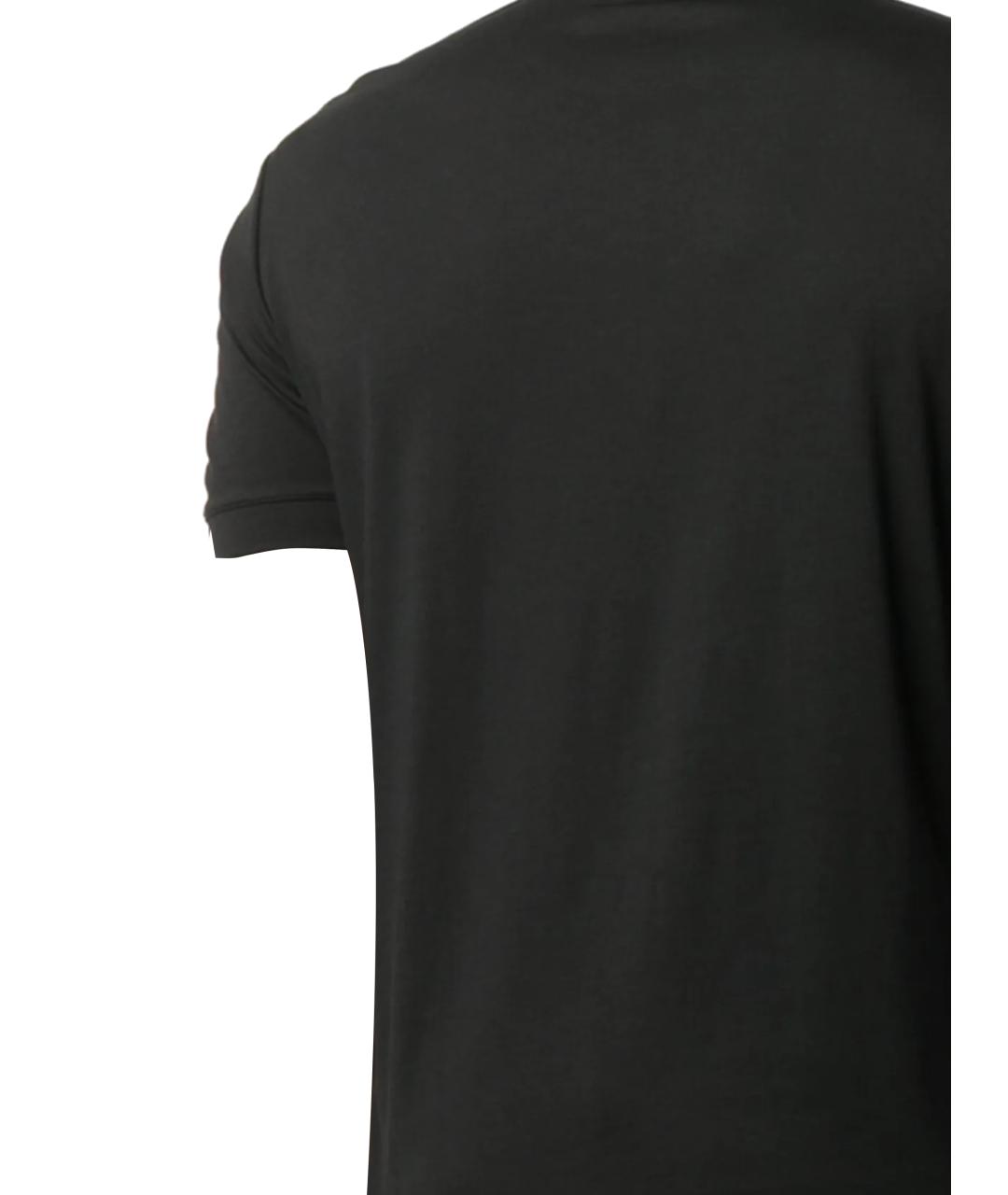 GIORGIO ARMANI Черная хлопковая футболка, фото 3