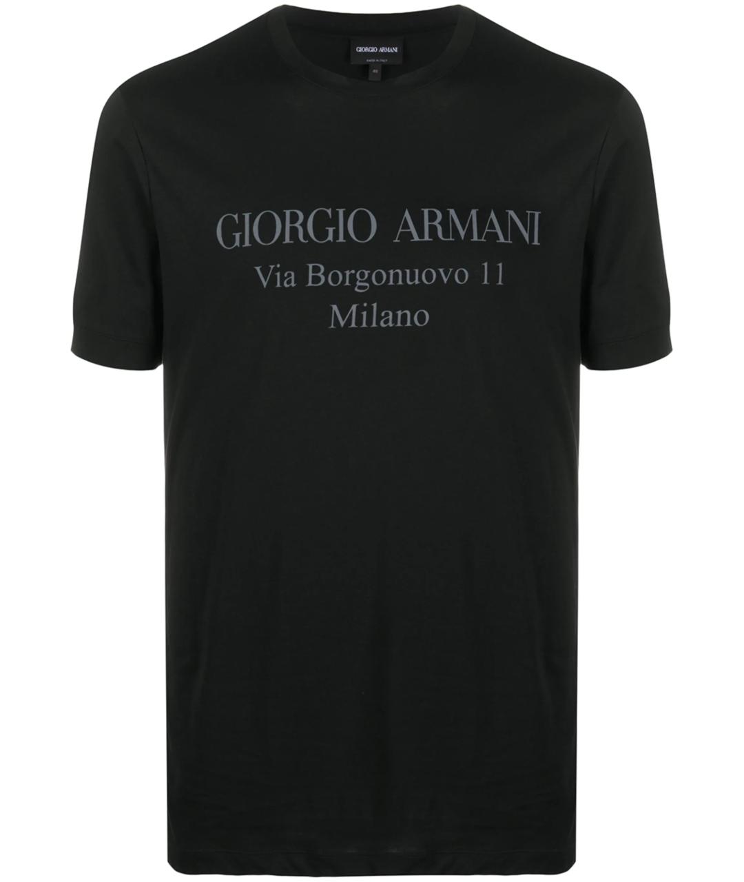 GIORGIO ARMANI Черная хлопковая футболка, фото 1