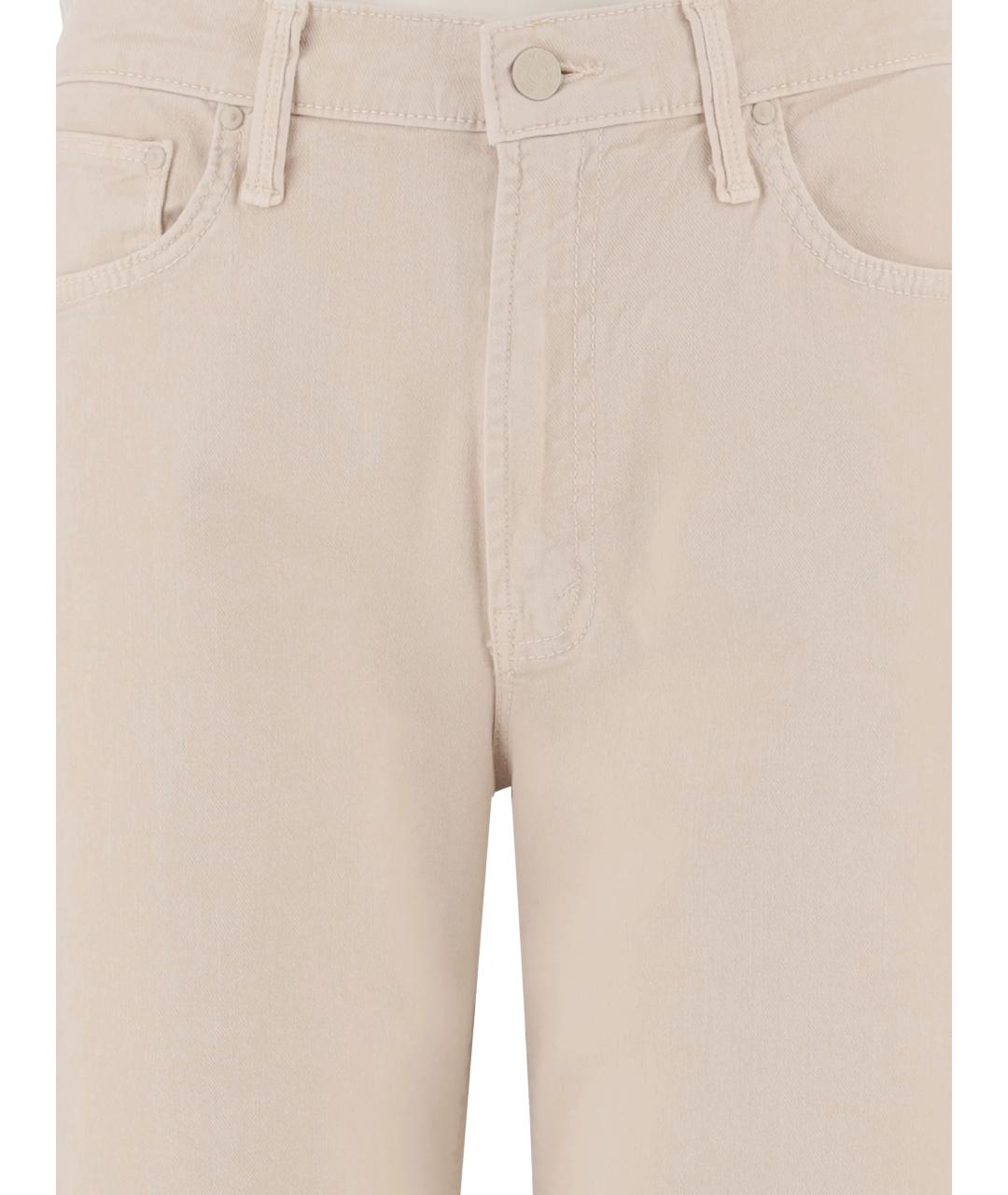MOTHER Бежевые хлопко-лиоцелловые прямые джинсы, фото 2
