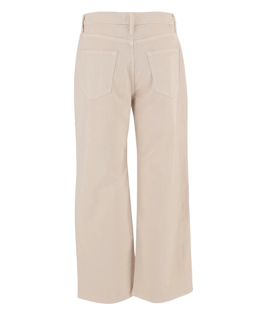 MOTHER Бежевые хлопко-лиоцелловые прямые джинсы, фото 3