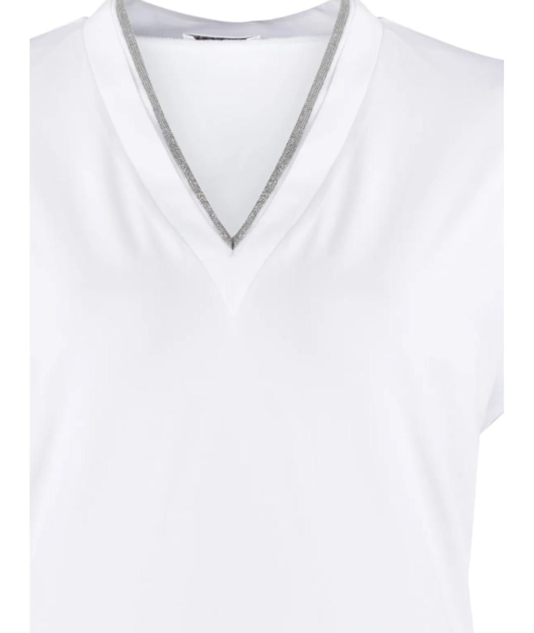 BRUNELLO CUCINELLI Белая хлопковая футболка, фото 2