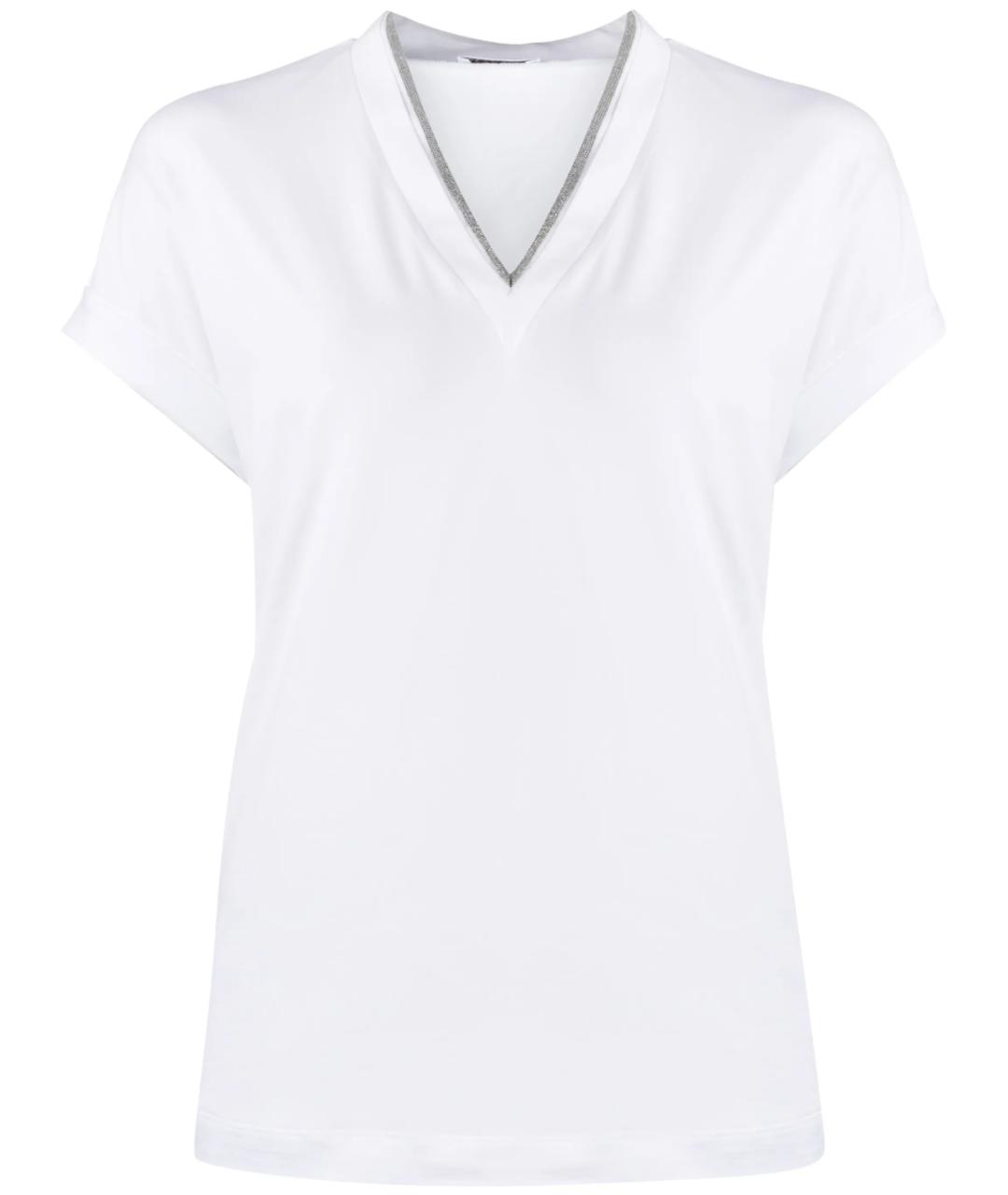 BRUNELLO CUCINELLI Белая хлопковая футболка, фото 1