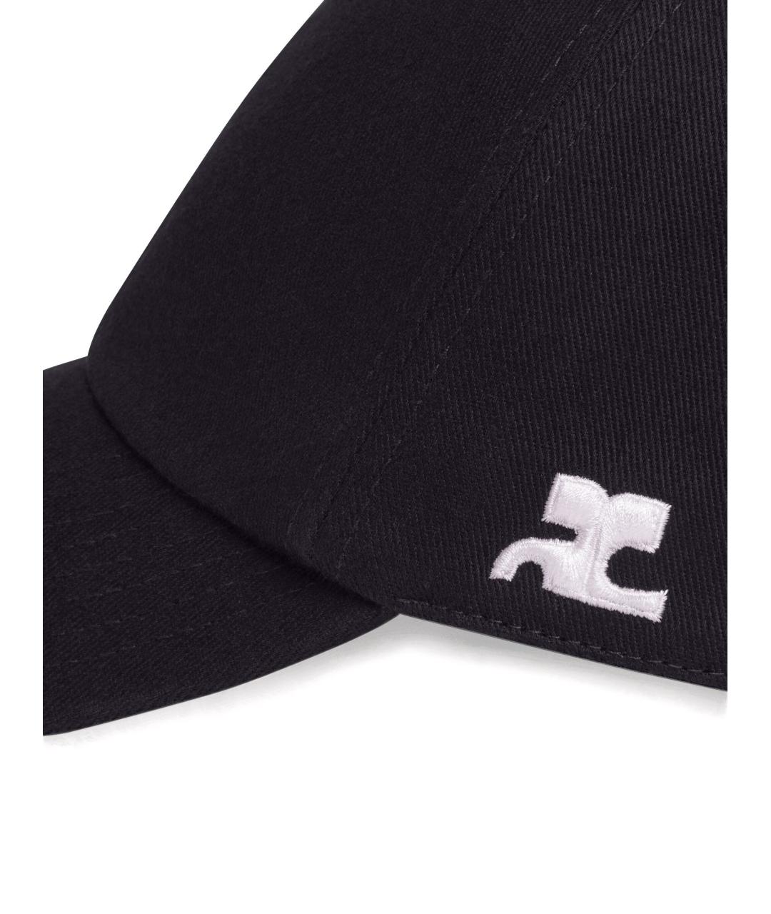 COURREGES Черная хлопковая кепка, фото 4