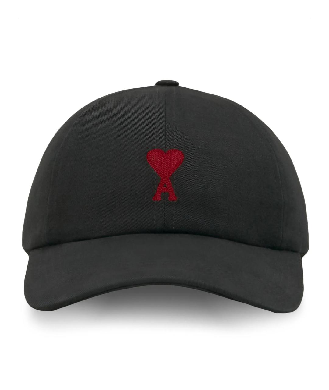 Ami Paris Черная хлопковая кепка/бейсболка, фото 1