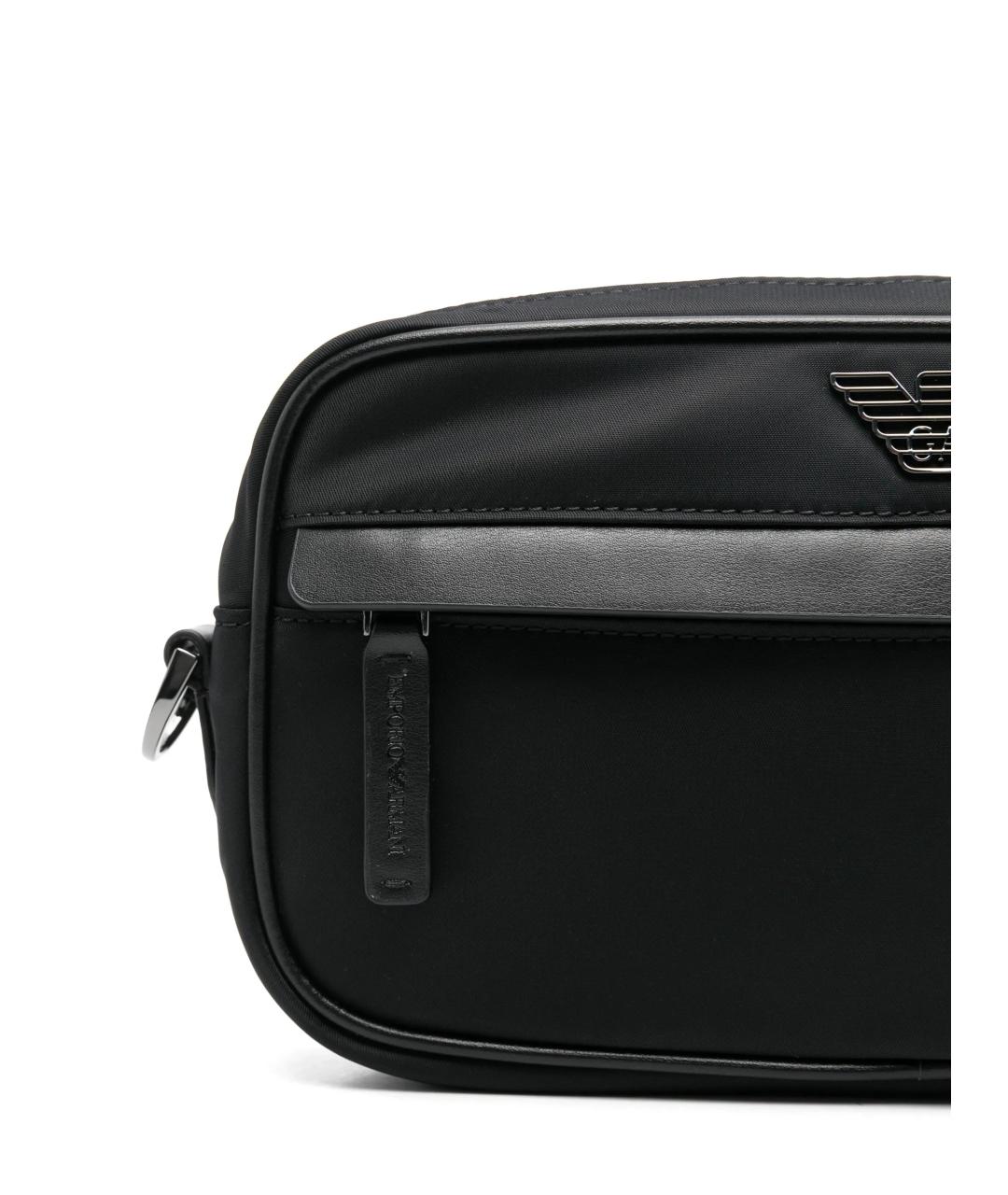 EMPORIO ARMANI Черная синтетическая барсетка, фото 3