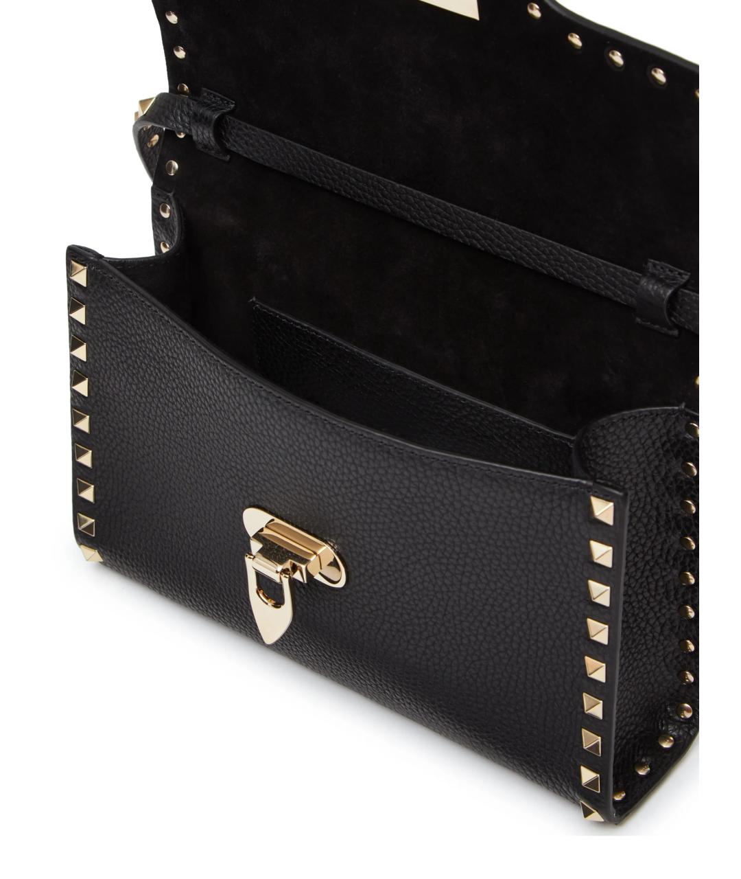 VALENTINO Черная кожаная сумка через плечо, фото 6