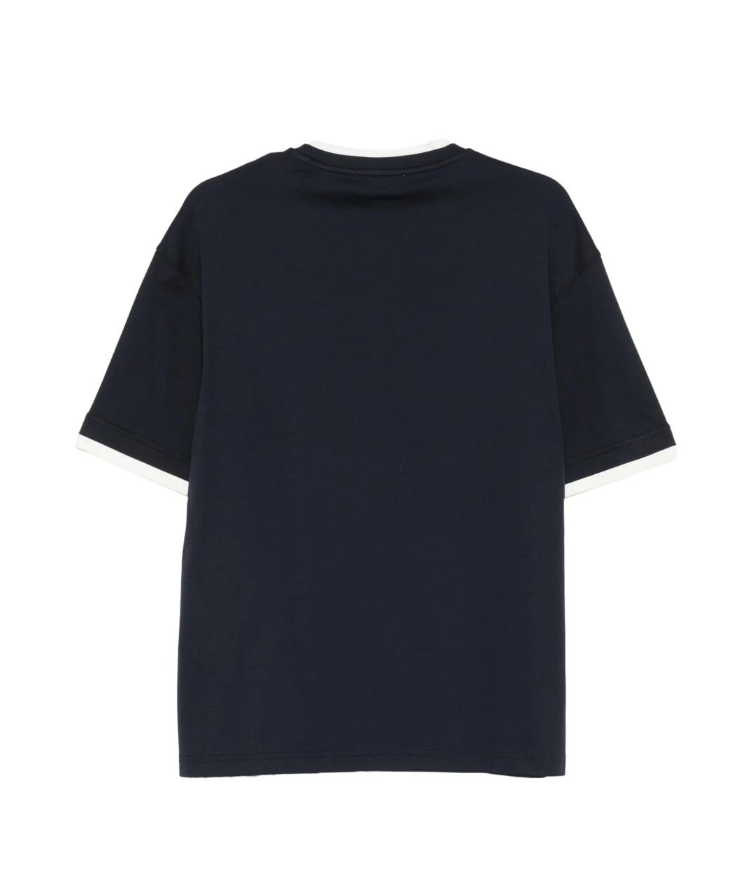 LARDINI Темно-синяя хлопковая футболка, фото 3