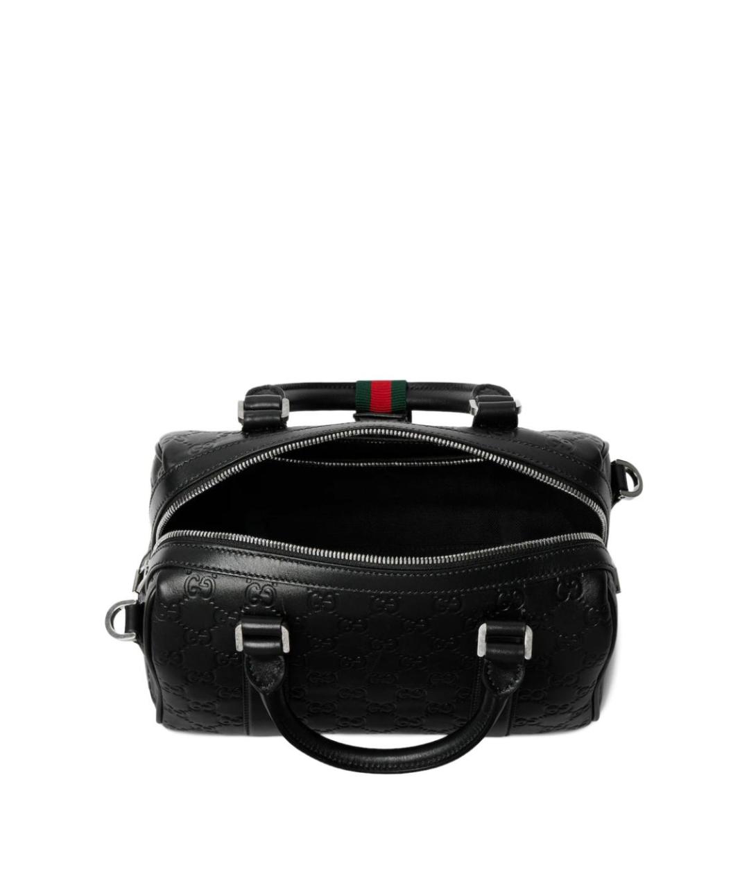 GUCCI Черная кожаная сумка тоут, фото 5