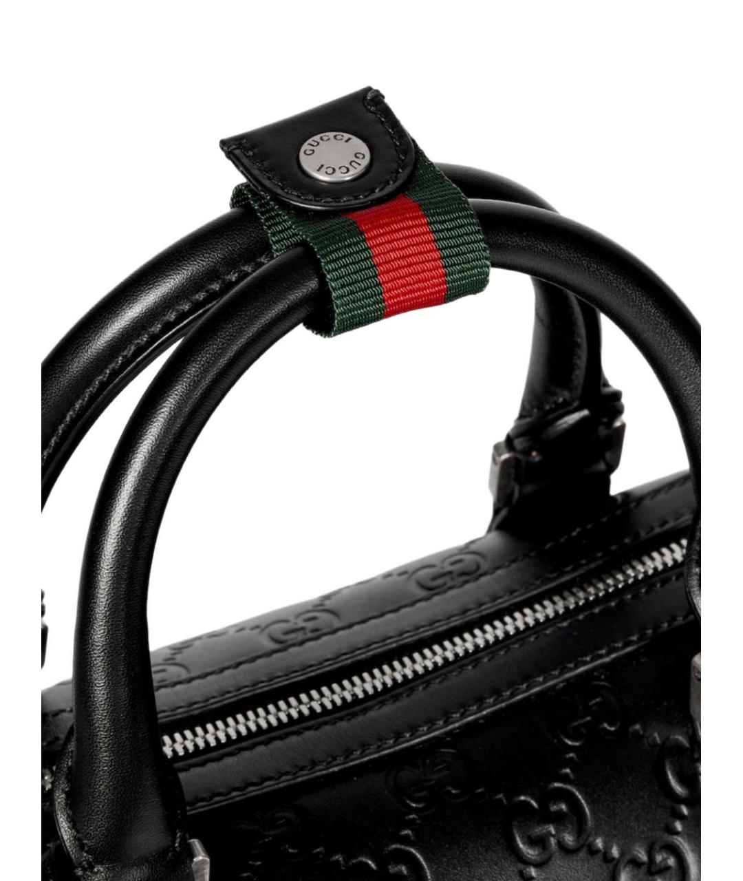 GUCCI Черная кожаная сумка тоут, фото 4