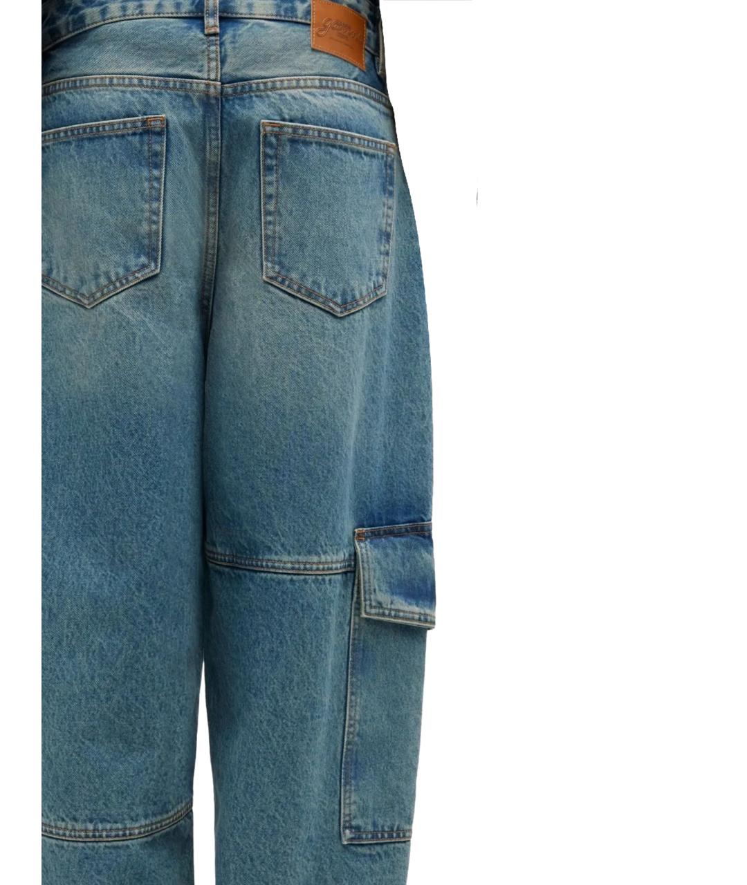 GANNI Синие хлопковые прямые джинсы, фото 3