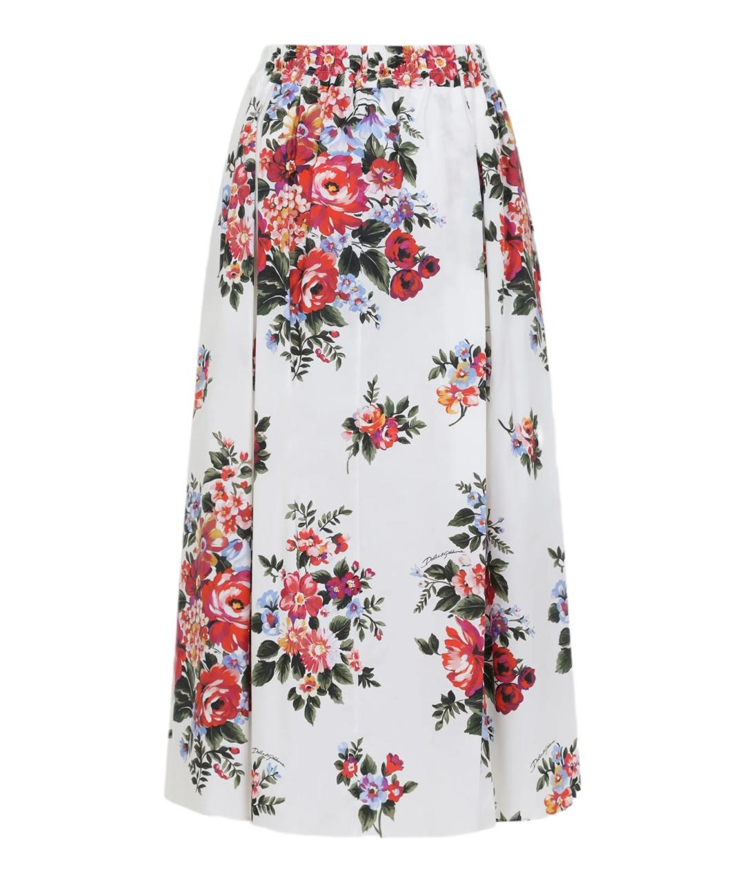 DOLCE&GABBANA Мульти хлопковая юбка миди, фото 3