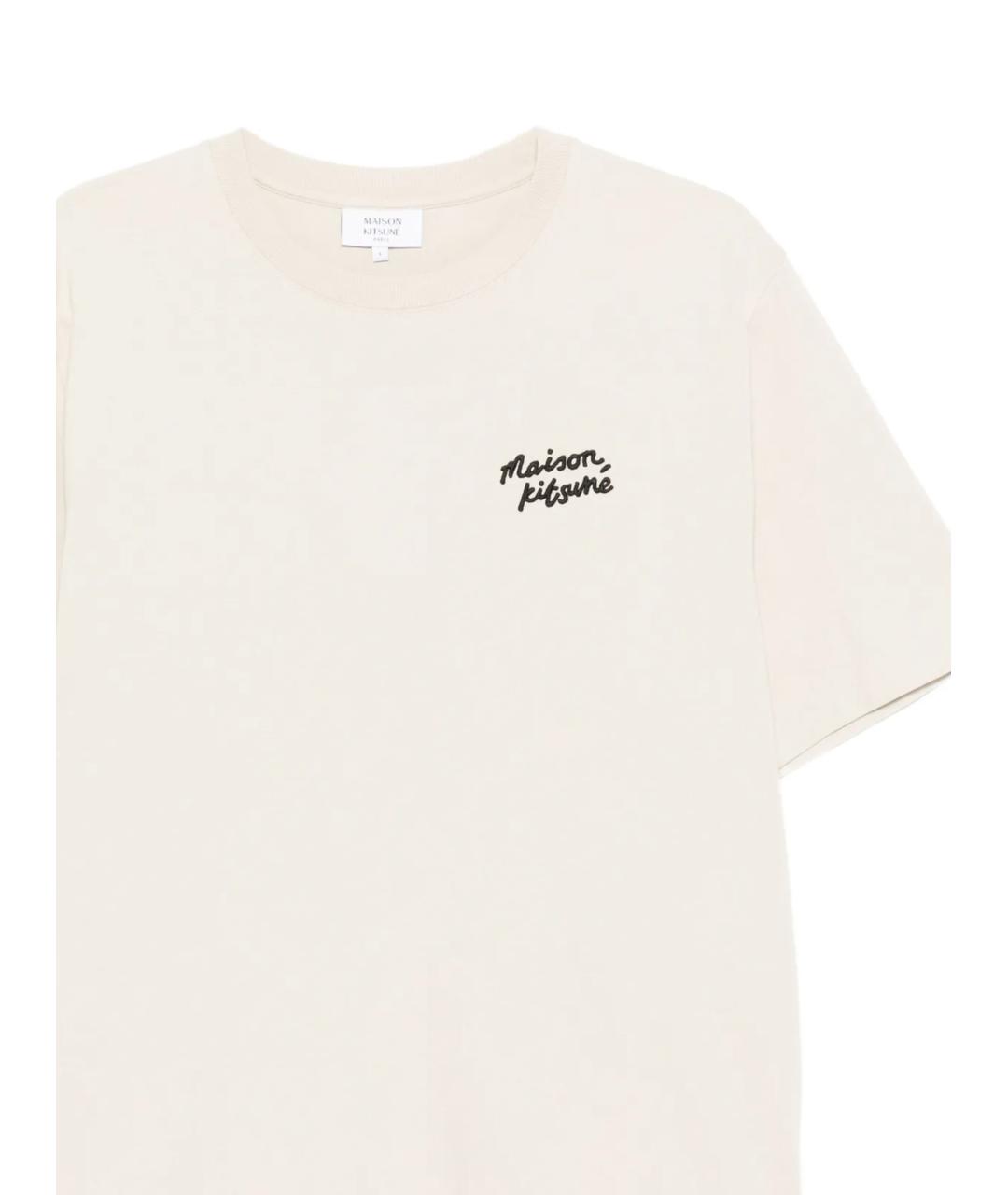 MAISON KITSUNE Белая хлопковая футболка, фото 2