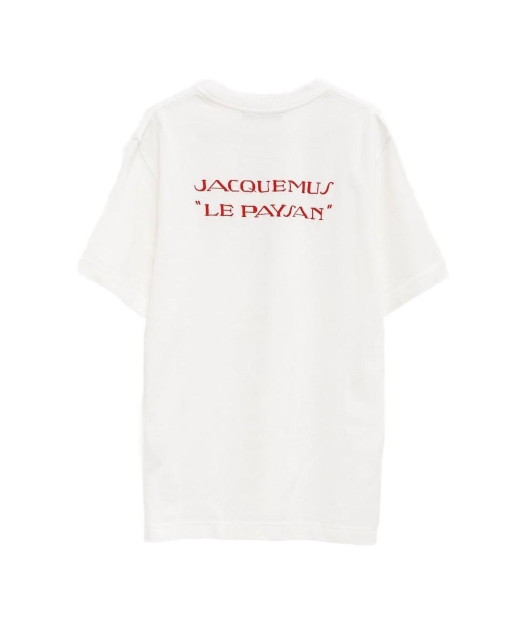 JACQUEMUS Белая хлопковая футболка, фото 3