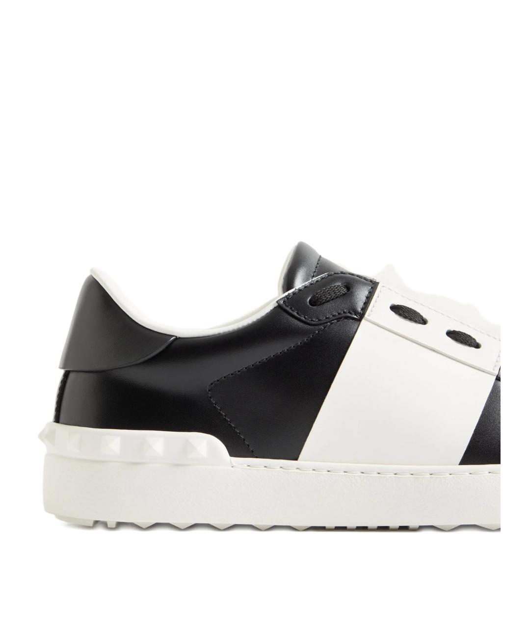 VALENTINO Черные кожаные низкие кроссовки / кеды, фото 3