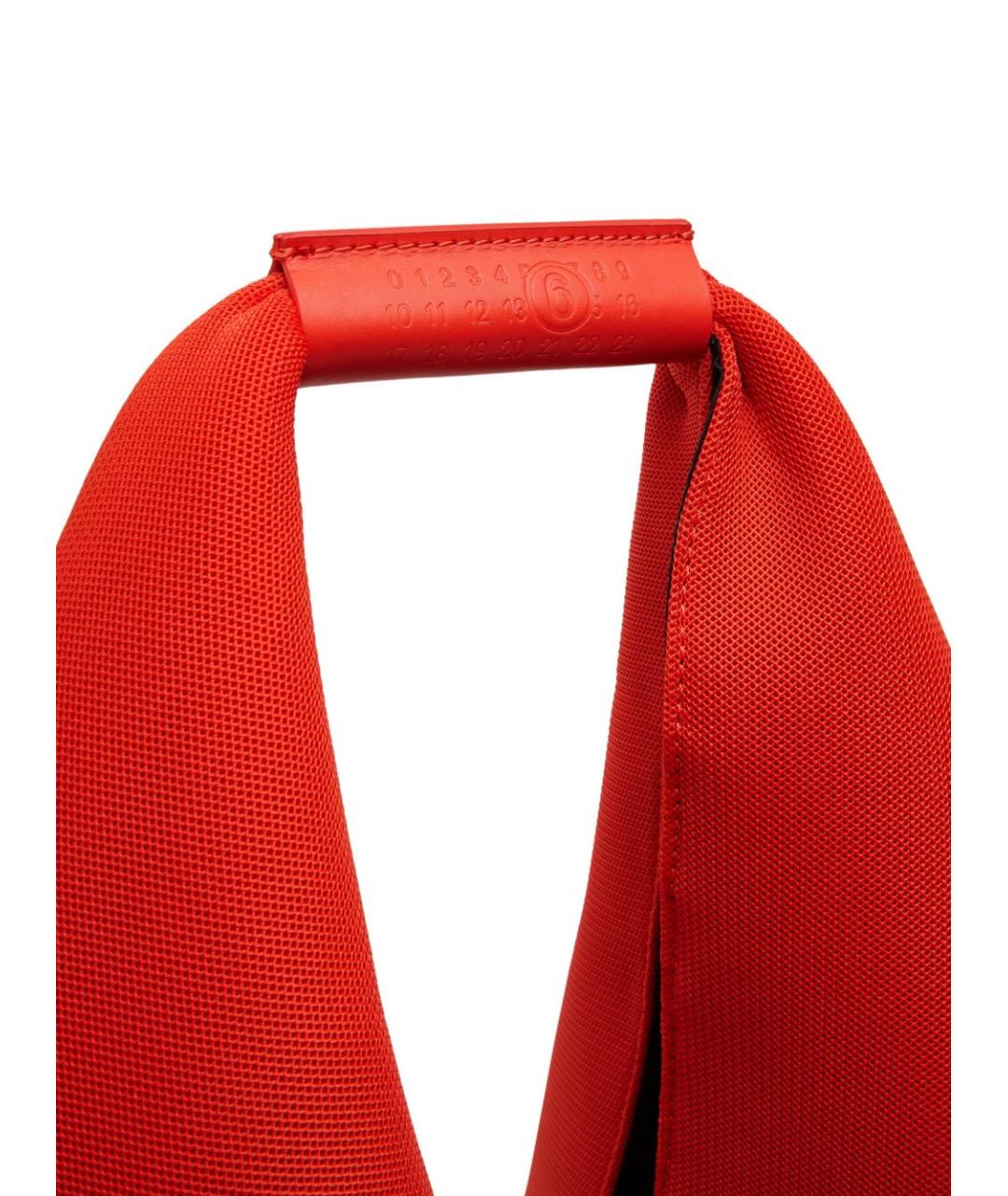 MM6 MAISON MARGIELA Красная тканевая сумка с короткими ручками, фото 3