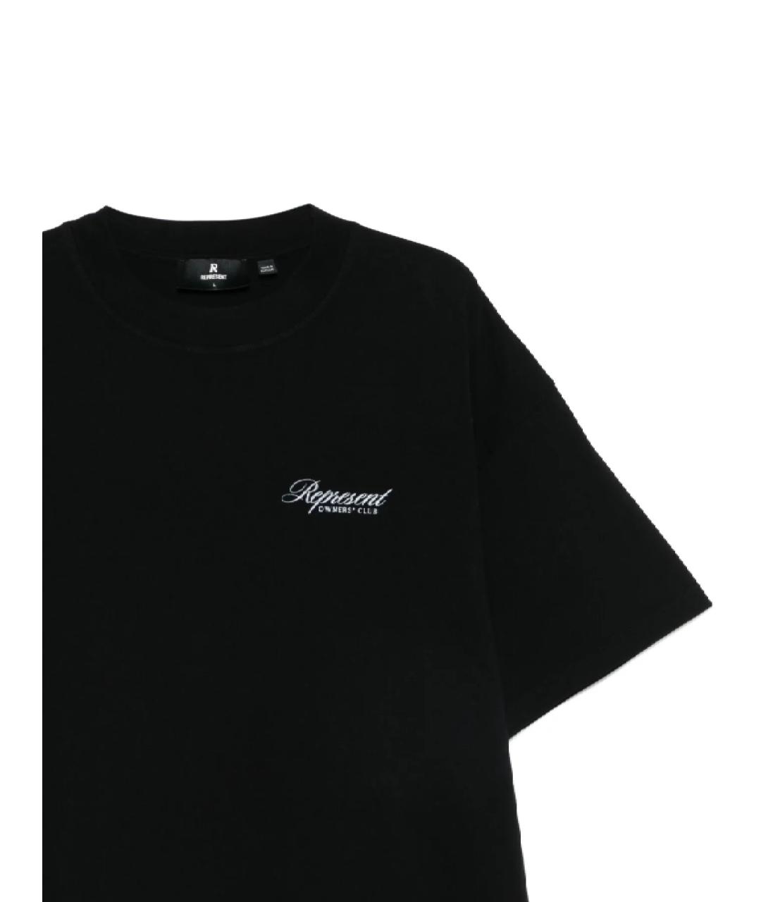 REPRESENT Черная хлопковая футболка, фото 2