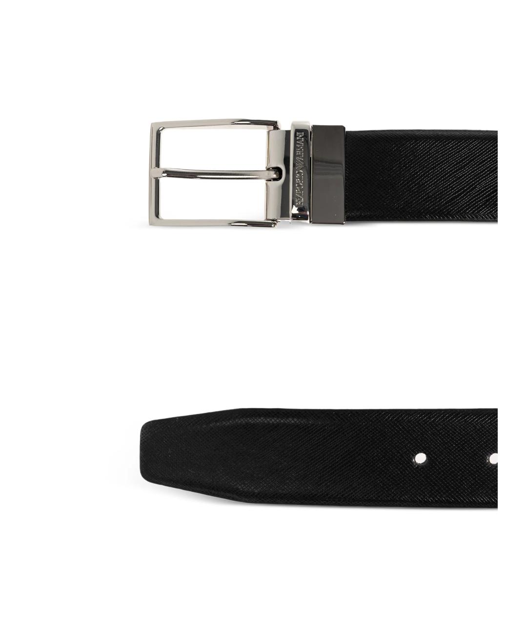 EMPORIO ARMANI Черный кожаный ремень, фото 3