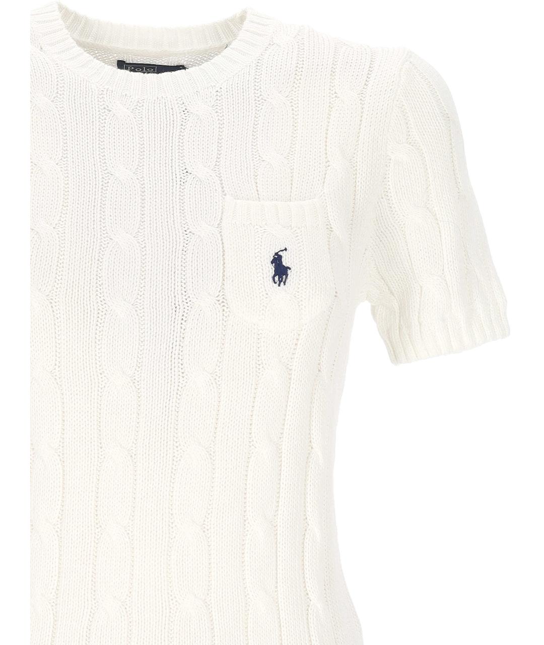 POLO RALPH LAUREN Белый хлопковый джемпер / свитер, фото 2