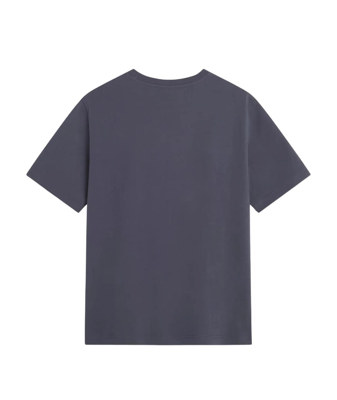 MAISON KITSUNE Синяя хлопковая футболка, фото 3