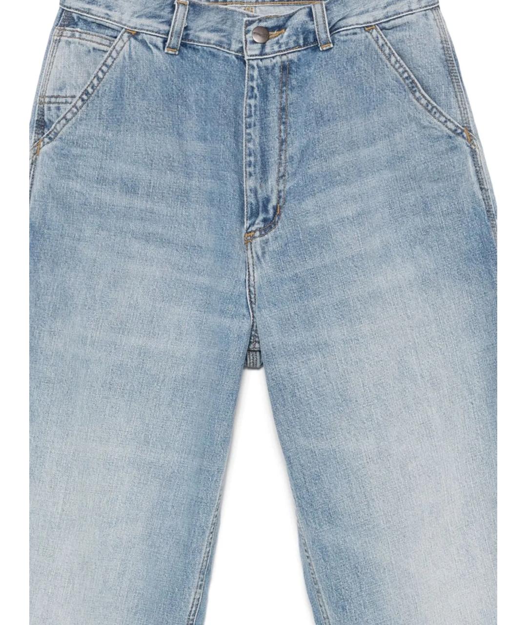 CARHARTT WIP Голубые хлопковые прямые джинсы, фото 2