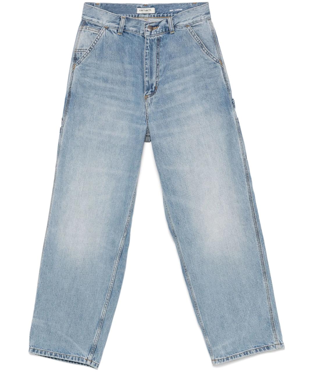 CARHARTT WIP Голубые хлопковые прямые джинсы, фото 1