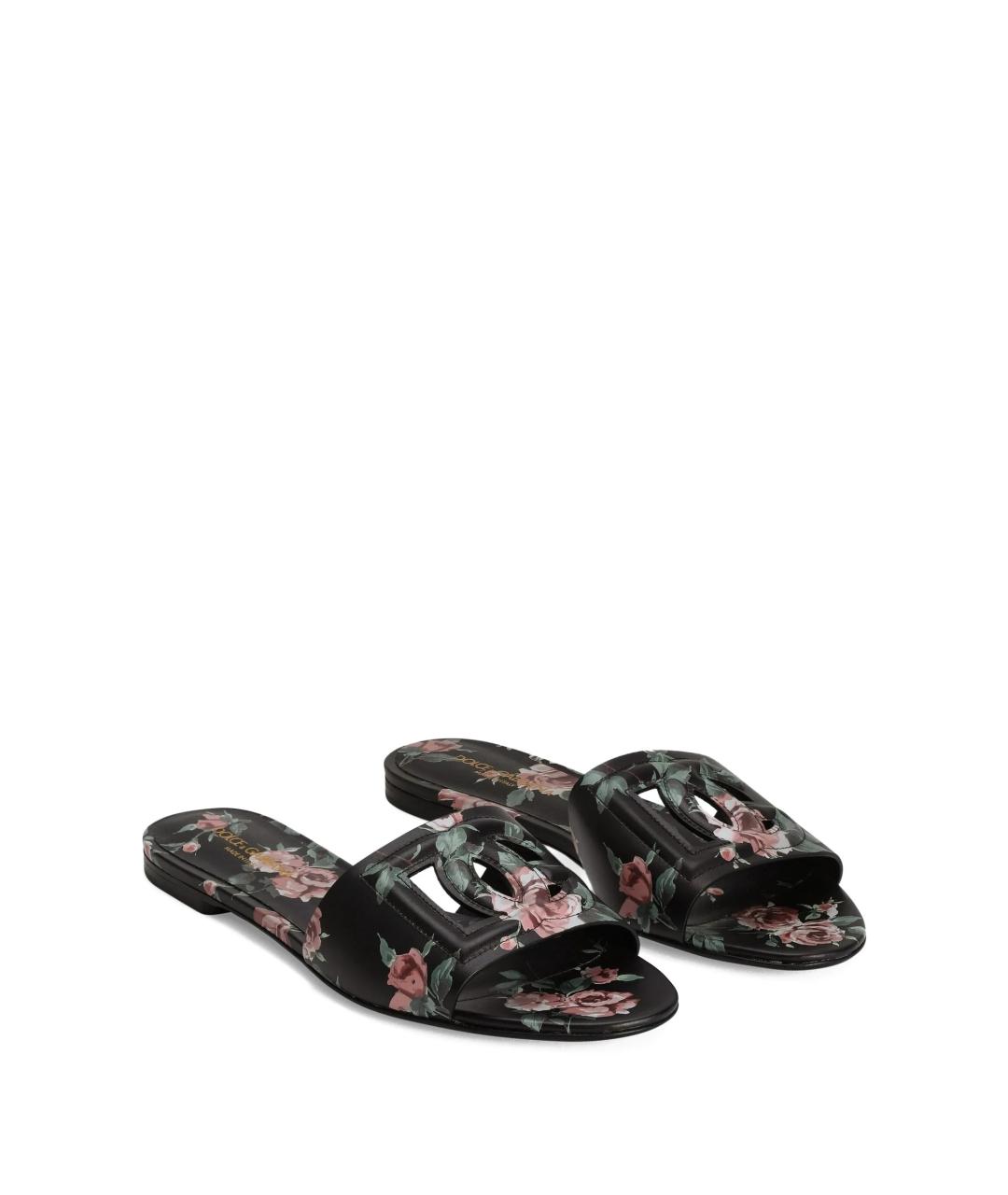 DOLCE&GABBANA Мульти кожаные шлепанцы, фото 2
